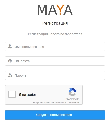 Регистрация в Maya Group